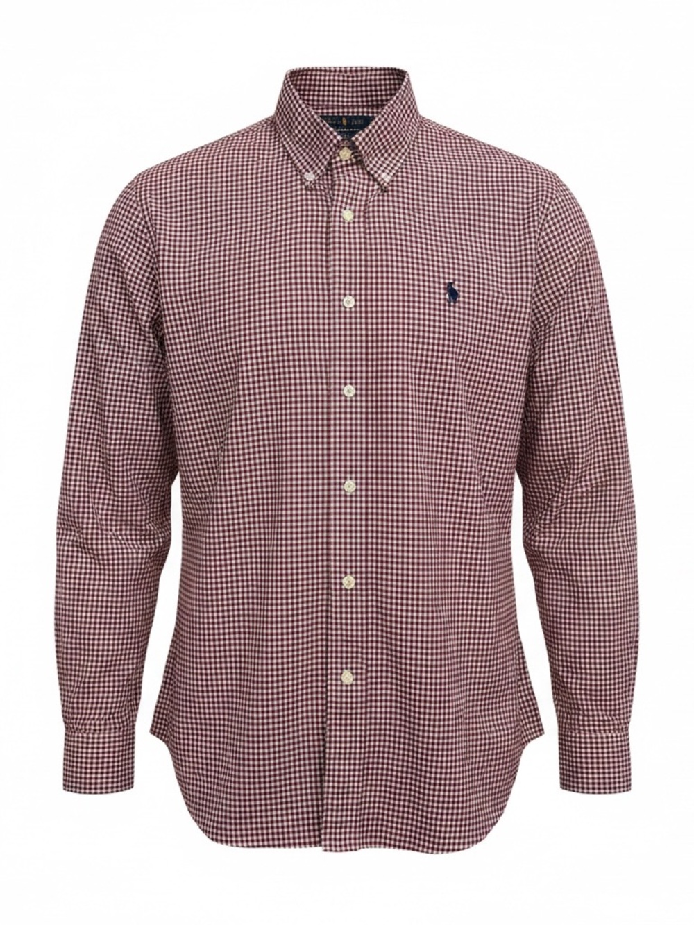 Ralph Lauren Red White Gingham Button Down Shirt Men’s Large Cotton Stretch
